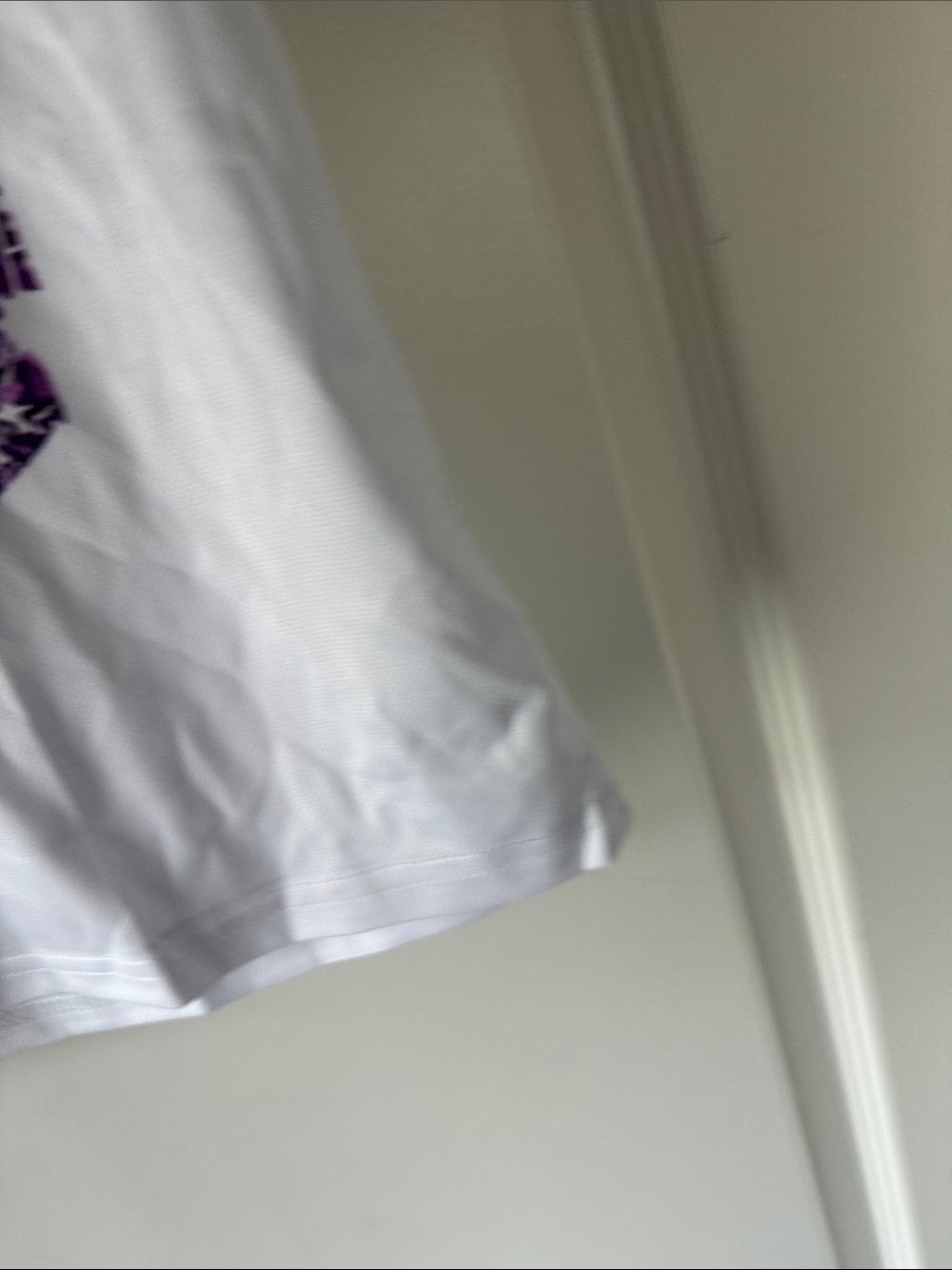 Kids White Tee with Sparkle Purple Cherry Graphic / A21 - Picture 3 of 4